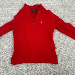Boys 3T Ralph Lauren Red Quarter-Zip Sweater